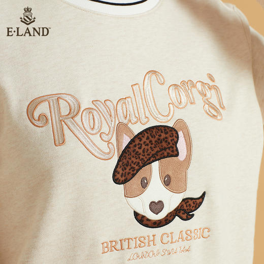 衣恋宽松简约撞色圆领柯基长袖卫衣EEMTB49C6M 商品图3