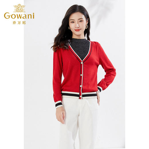 乔万尼春羊毛衫针织衫假两件EI3M249 商品图2