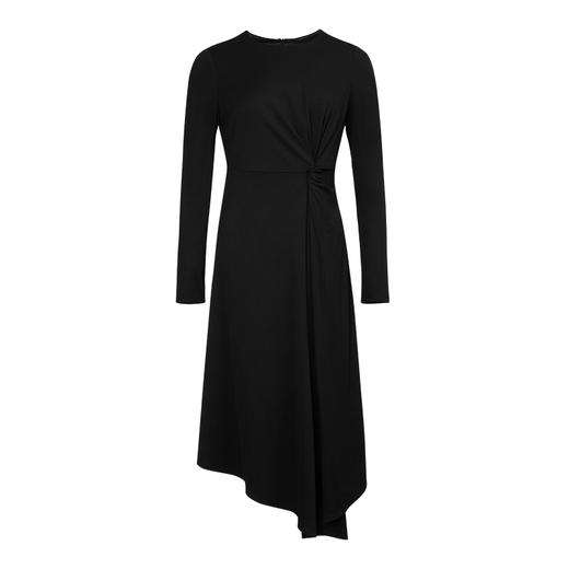 VIMAGE纬漫纪秋季新款纯色百搭显瘦收腰不规则下摆连衣裙女V1607230 商品图4