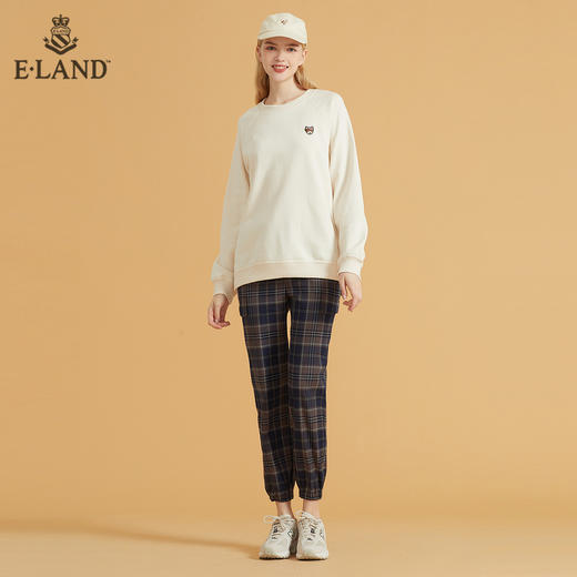 衣恋高腰格子英伦风束脚长裤EETCB49C4M 商品图0