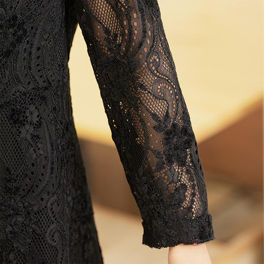 【时尚优雅，简洁大方】慕云姿2021秋季新款气质蕾丝提花连衣裙 商品图3