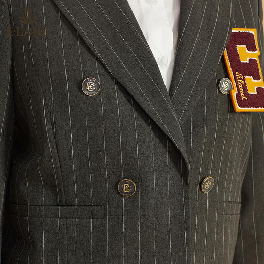 衣恋时尚短款气质条纹设计感西装外套EEJKB49Q1N 商品图3