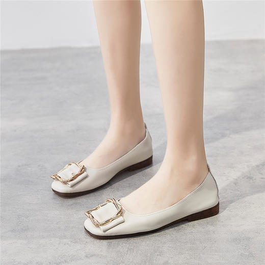 ZHR新款奶奶鞋妈妈鞋女浅口通勤鞋子女皮鞋豆豆鞋女单鞋女鞋 商品图8