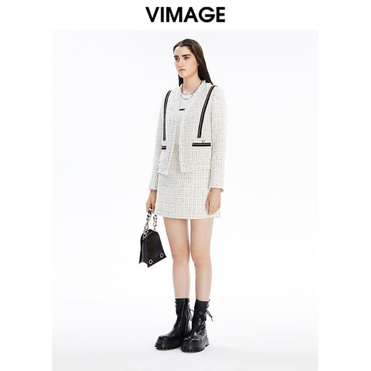 VIMAGE纬漫纪秋冬新款女装时尚气质小香风外套V1603226 商品图1