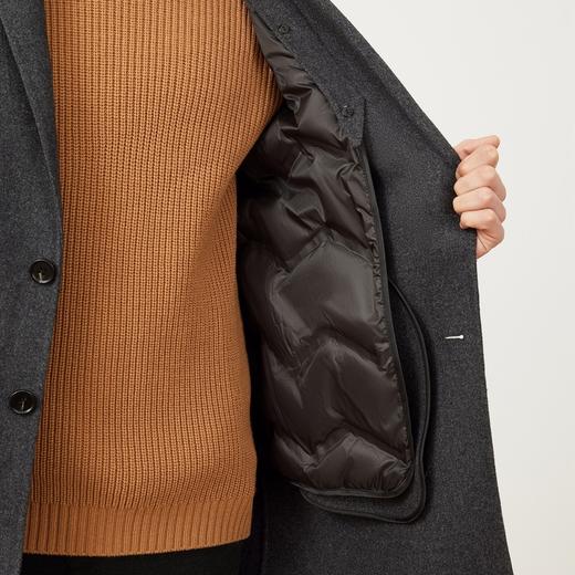 【含羊毛】柒牌毛呢大衣男商务休闲双面呢中长款羽绒内胆呢子外套121D70070 商品图3