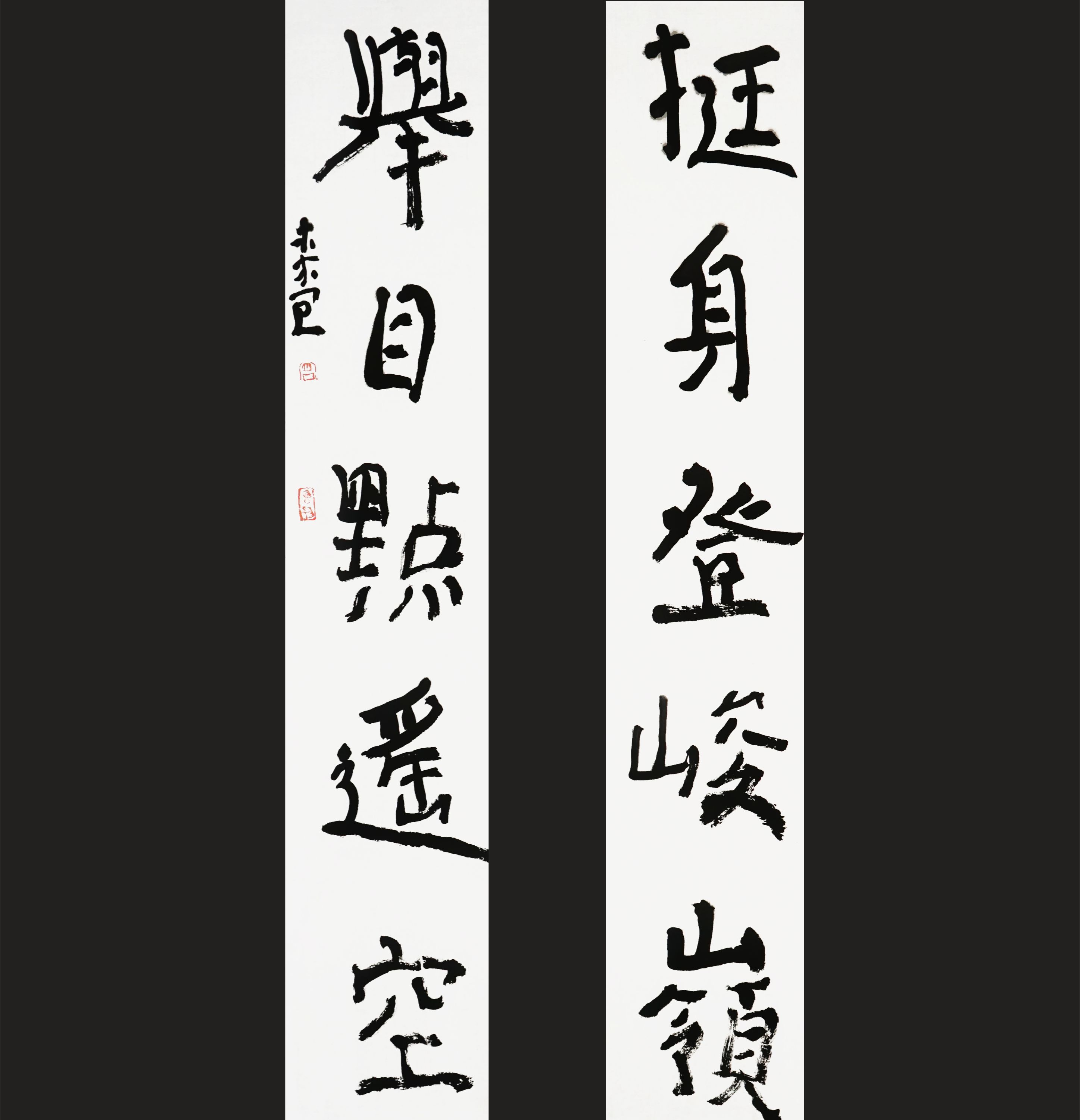 曾翔书法·近作精品 挺身举目联