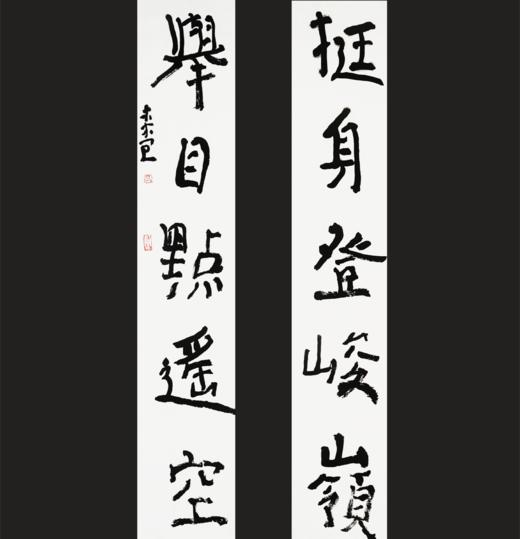 曾翔书法·近作精品 挺身举目联 商品图0