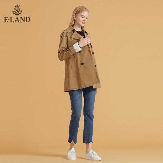 衣恋双排扣假两件中长款风衣EEJTB49CAM 商品图1