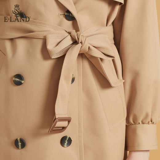 衣恋翻领双排扣腰带大衣外套EEJTB49C3C 商品图3