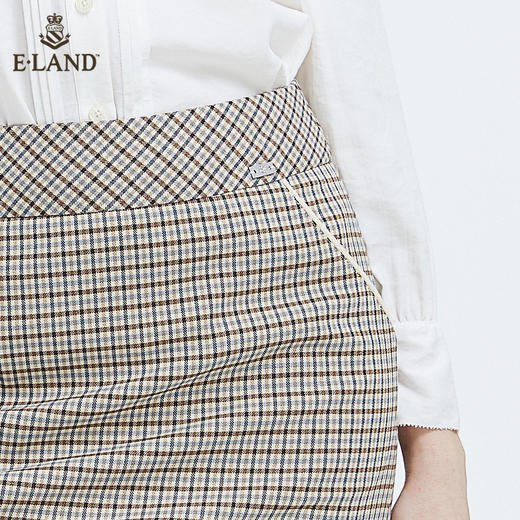 衣恋优雅甜美显瘦包臀格子半身裙EEWHB49H2M 商品图3