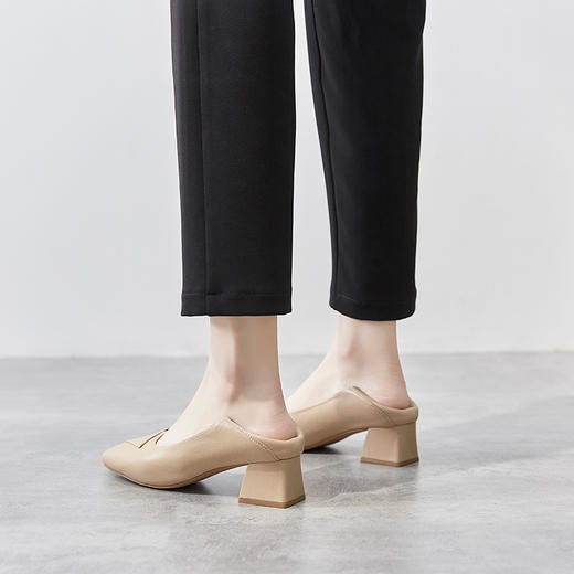 ZHR粗跟皮鞋女玛丽珍鞋子女单鞋女乐福鞋浅口女单鞋女鞋 商品图8