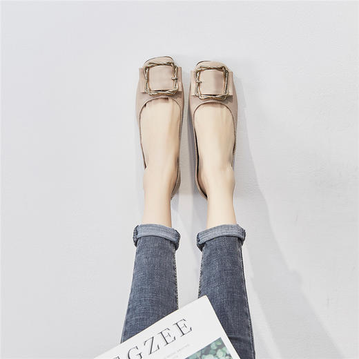 ZHR新款奶奶鞋妈妈鞋女浅口通勤鞋子女皮鞋豆豆鞋女单鞋女鞋 商品图13