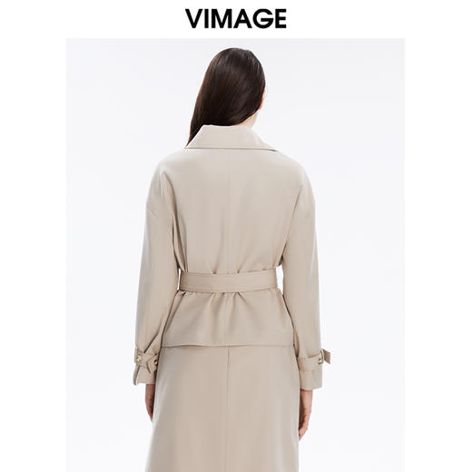 VIMAGE纬漫纪秋季新款气质时尚短款翻领收腰显瘦百搭外套V1603237 商品图7