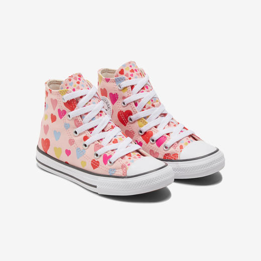 Converse匡威商场同款童鞋童鞋新款少女童高帮运动爱心形印花帆布板鞋 671608C 商品图0