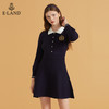 衣恋气质翻领针织学院徽章修身连衣裙EEOKB49H1M 商品缩略图4