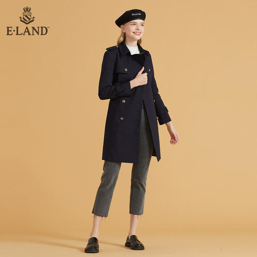 衣恋双排扣腰带高领风衣EEJTB49H1C 商品图1