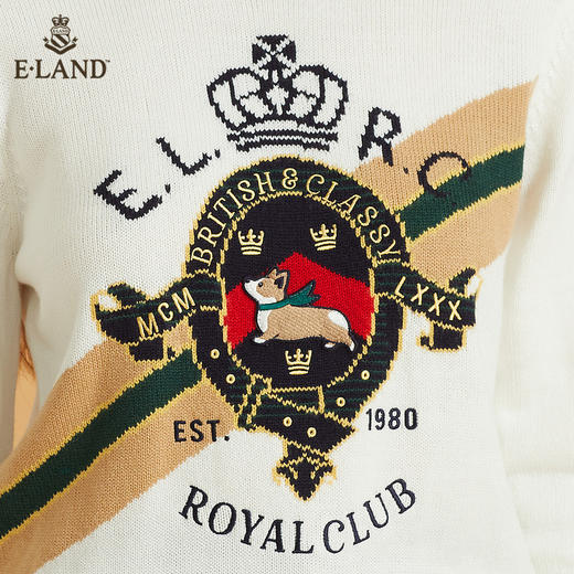 衣恋简约宽松柯基款圆领针织毛衣EEKWB49C6M 商品图3