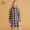 衣恋宽松学院格子衬衫裙EEOWB49C5M 商品缩略图0