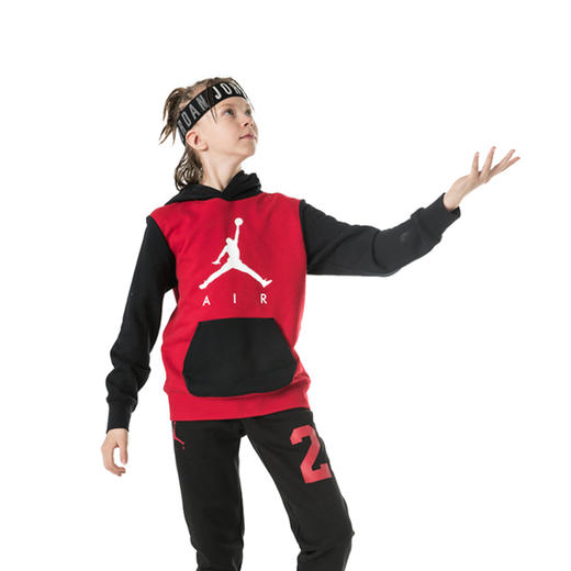AIR JORDAN乔丹AJ童装秋 男 儿童飞人撞色连帽运动卫衣JD2132037 商品图1