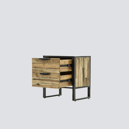 NS家居nsfurniture客厅进口铁艺实木复合床头柜NSSC-ELE B02 商品图2