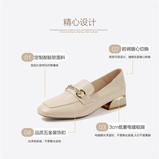 ZHR【软面软底】一脚蹬低跟职业女通勤鞋子女皮鞋女乐福鞋女单鞋女鞋 商品图13