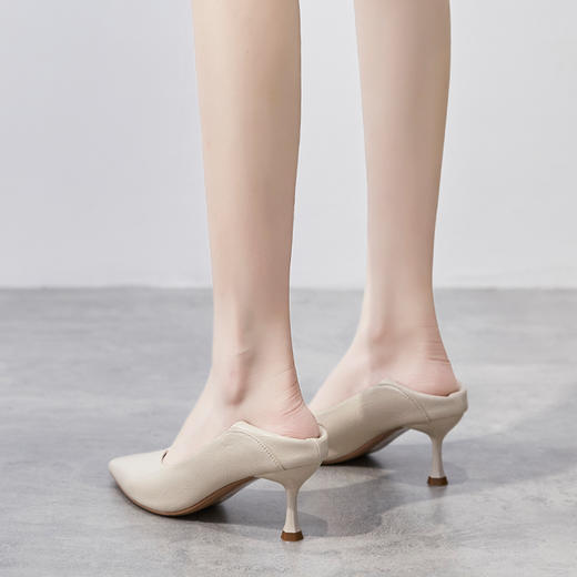 ZHR【褶纹帮面】新款通勤鞋女婚鞋子女皮鞋女高跟鞋女细跟女单鞋女鞋 商品图5