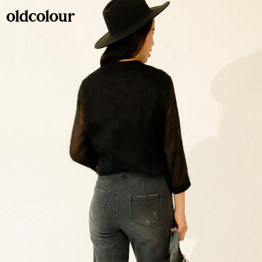 oldcolour欧珂秋网纱中袖套头衫黑色衬衫女M31012149 商品图2