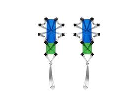 【Lens推荐】绪光系列蓝绿宝石长耳环