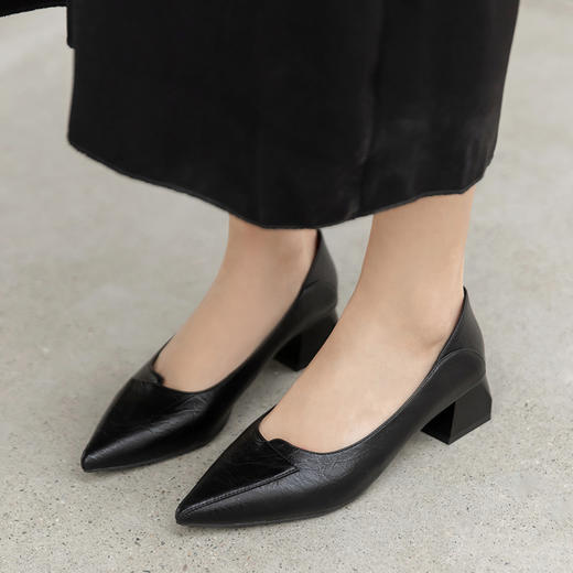 ZHR【软面软底】妈妈鞋通勤鞋皮鞋女高跟鞋子女乐福鞋浅口女单鞋女鞋 商品图11