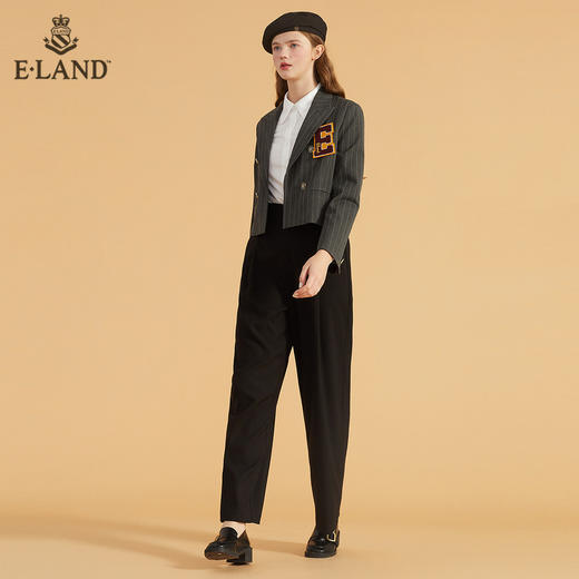 衣恋时尚短款气质条纹设计感西装外套EEJKB49Q1N 商品图1