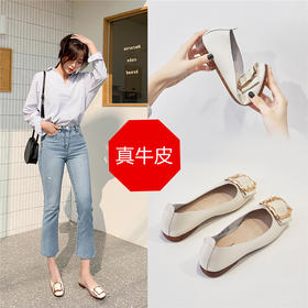 ZHR新款奶奶鞋妈妈鞋女浅口通勤鞋子女皮鞋豆豆鞋女单鞋女鞋