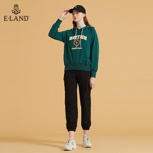 衣恋宽松简约风柯基徽章连帽卫衣EEMTB49C4C 商品图1