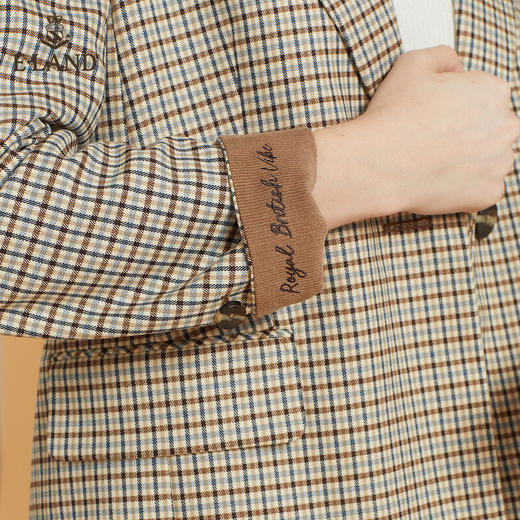 衣恋小众复古格子长袖西装外套EEJKB49H6M 商品图3