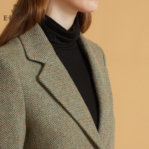 衣恋粗花呢单排扣大衣外套EEJKB49H2M 商品图3