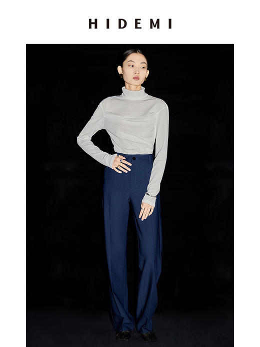 HIDEMI 中高领弹力打底上衣 黑色/焦糖色/白色 商品图4