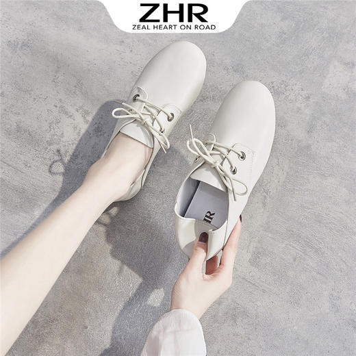 ZHR【一鞋两穿】通勤鞋平底单鞋女皮鞋女休闲鞋子女小白鞋女鞋 商品图2