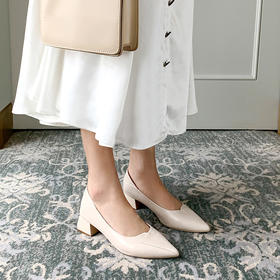 ZHR【软面软底】妈妈鞋通勤鞋皮鞋女高跟鞋子女乐福鞋浅口女单鞋女鞋