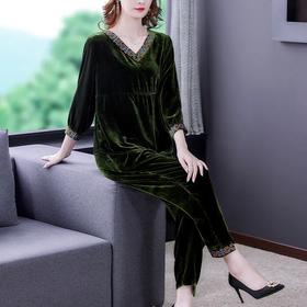 AHM xsz6893复古气质优雅阔太太绣花套装【限量】