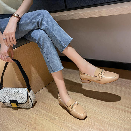 ZHR【软面软底】一脚蹬低跟职业女通勤鞋子女皮鞋女乐福鞋女单鞋女鞋 商品图3