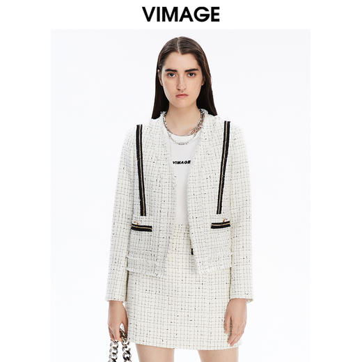 VIMAGE纬漫纪秋冬新款女装时尚气质小香风外套V1603226 商品图0