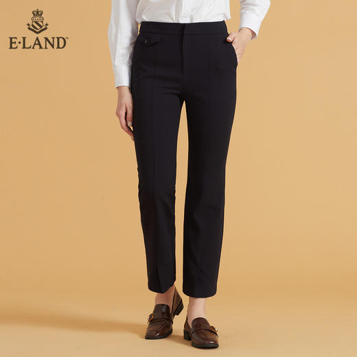 衣恋显瘦直筒垂坠感休闲西装裤EETCB49H1M 商品图4