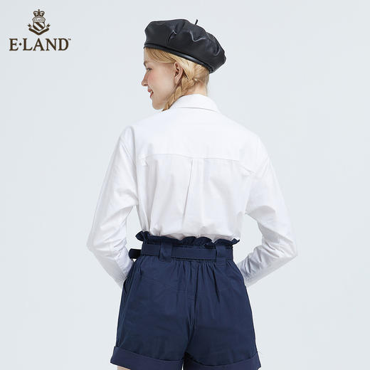 衣恋时尚气质白色长袖衬衫EEYWB49C2M 商品图2