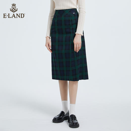 衣恋学院风A字格纹不对称半身裙EEWHB49H3M 商品图1