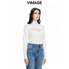 VIMAGE纬漫纪秋季新款简约温柔纯色高领百搭针织衫女打底衫V1601215 商品缩略图2