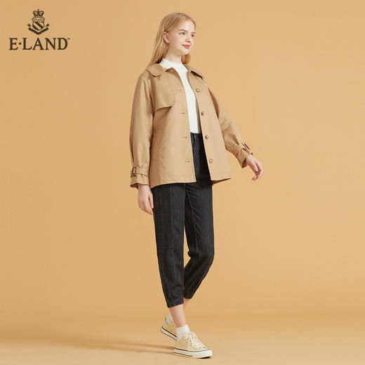 衣恋中长款单排扣风衣外套EEJTB49C2C 商品图1