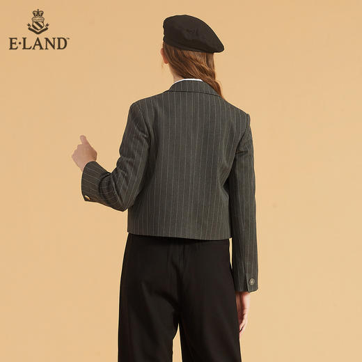 衣恋时尚短款气质条纹设计感西装外套EEJKB49Q1N 商品图2