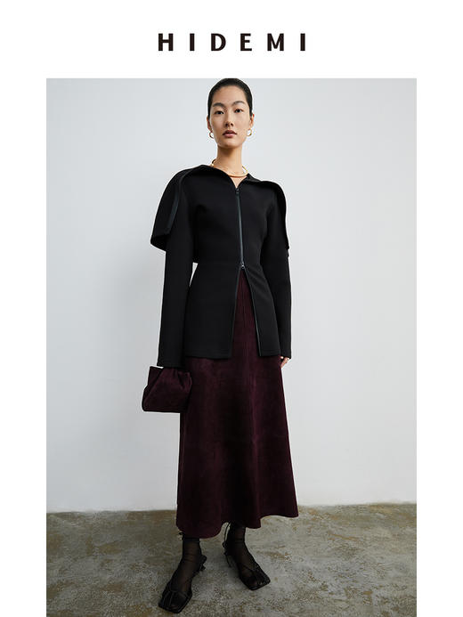 HIDEMI 显瘦设计感大翻领拉链外套 商品图5
