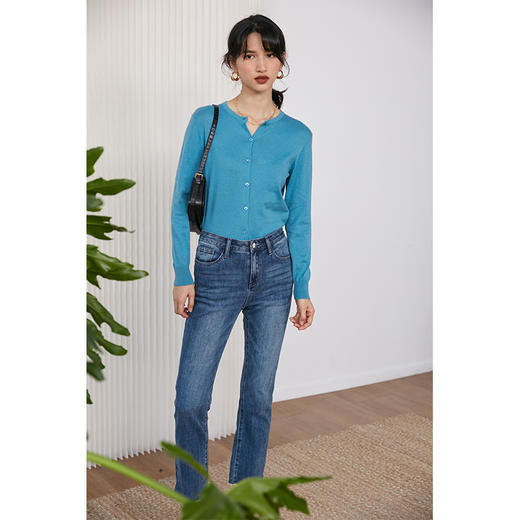 HeyDress针织开衫百搭长袖圆领外搭针织衫气质上衣毛衣外套 商品图0