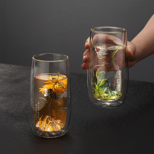 京品堂丨观山杯 双层玻璃杯 高硼硅玻璃 280ml 4款可选 商品图0