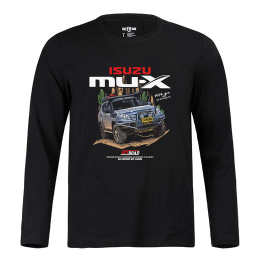 2021新款秋冬休闲长袖T恤ISUZU五十铃越野车 NMT-1686弹力棉印花圆领 商品图1